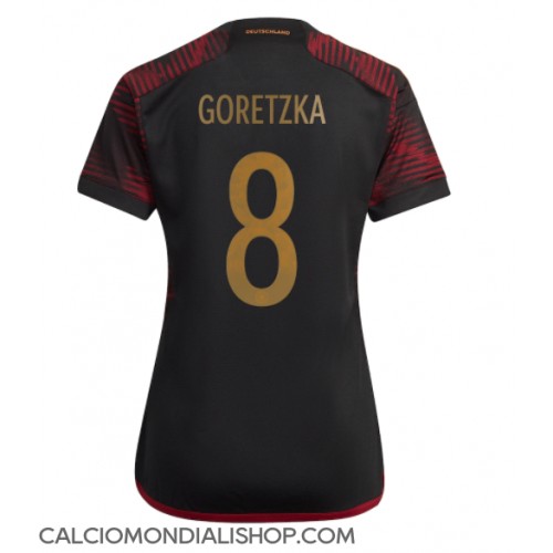 Maglie da calcio Germania Leon Goretzka #8 Seconda Maglia Femminile Mondiali 2022 Manica Corta